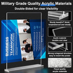 Acrylic Sign Holder 8.5 x 11,10 Pack Clear Sign Holder Double Sided Table Menu Vertical Desktop Display Stand Paper Flyer Holder Tabletop Sign Holder Suitable for Restaurants, Office, Store, Hotels