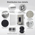 Outdoor Electrical Junction Box with High Power Outlet, ABS Water Resistant Enclosure with Internal Mounting Panel & Hinged Cover (16" H* 12" L* 4" W)