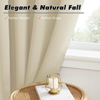 KGORGE 45 inch Curtains for Small Window, Privacy Solid Thermal Insulated Curtains Noise Reducing Window Drapes for Living Room Kitchen, Back Tab Rod Pocket, W52 x L45, Biscotti Beige, 2 Panels