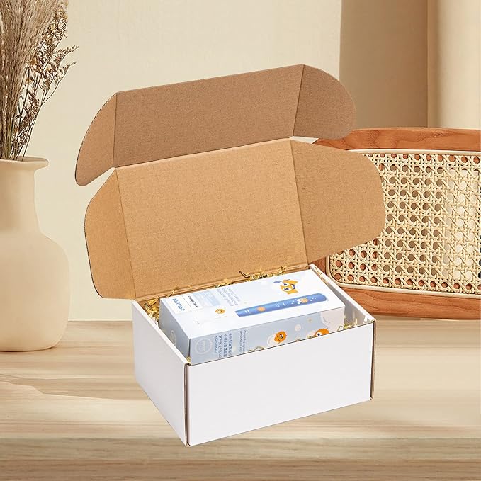 Shipping Boxes 9x6x4 inches 30 Pack White Corrugated Cardboard Mailing Box for Small Business - Literature Mailer Mail Packaging Supplies