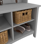 Bush Furniture Salinas Hall Tree with Shoe Storage Bench in Cape Cod Gray