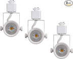 CLOUDY BAY 8W Dimmable LED Track Light Head,CRI90+ Day Light 5000K,Adjustable Tilt Angle Track Lighting Fixture,40° Angle for Accent Retail,White Finish,Halo Type- 3 Pack