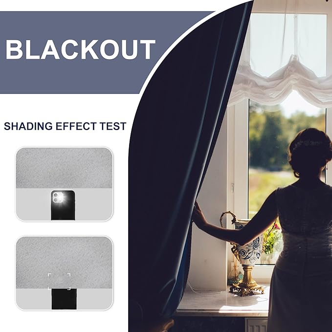 JIUZHEN Silver Grey Curtains for Living Room - Thermal Insulated Blackout Curtains with Tiebacks 2 Panels, Room Darkening Rod Pocket Curtains for Bedroom Office, 70 x 96 Inch Length