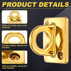 2 Pcs Gold Large Loop Wall Plate Metal Post Queue Line Barrier Hanging Circle Hook Rope Safety Barriers for Movie Theaters Grand Openings Auto Shows Hotels Velvet Stanchion VIP Rope Crowd Control