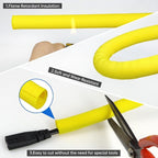 Split Braided Cable Sleeve，Flexible Wire Loom Tubing, Automotive Cord Protector Pet Proof, Cable Management for Computer TV Electric Wires Harness 16ft (Yellow, 8mm（5/16")