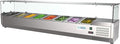 KoolMore SDC-8P-SG Condiment Prep Rail Station with Sneeze Guard, 71 Inch, Silver
