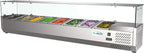 KoolMore SDC-8P-SG Condiment Prep Rail Station with Sneeze Guard, 71 Inch, Silver