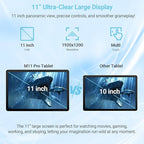 DigiLand Tab M11 PRO 11" Gaming Tablet – Android 14 OS,MediaTek Helio G99 Octa-Core,16GB RAM+256GB Storage,FHD Display,10-Hr Battery,8MP+13MP,Wi-Fi 6,Widevine L1,Stand Case,Google Tablets 2025