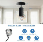 Jolux LED 1 Light Track Lighting Kit, Black Ceiling Spot Lighting, Included GU10 Bulbs 600LM 5CCT Selectable,Flexibly Rotatable Light Head for Kitchen Gallery Art Walls Hallway Living Room