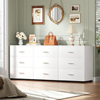 Aheaplus Closet Drawers Set of 2, Wood Closet Organizers and Storage with 3 Drawers, Closet Drawers Organizer System, Nightstands Bedside End Table with 3 Drawers Storage for Bedroom, White