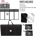 AxcessAbles Portable DJ Facade Booth with Black and White Lighting Scrims, Carry Cases | Standing DJ Table - 40" x 20" | DJ Controller Stand | Recording Mixer Stand | DJ Booth (ES-01)