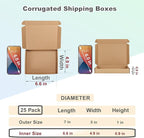 MEBRUDY 7x5x1 Inches Shipping Boxes Pack of 25, Small Corrugated Cardboard Box for Mailing Mailer Packing, Brown