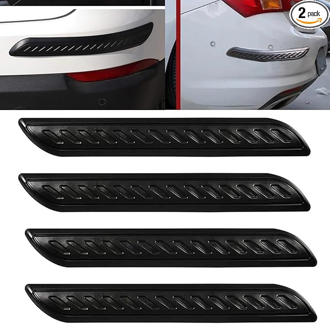 Anti-Collision Patch Car Bumper Guard Strip Anti-Scratch Bumper Protector Trim Universal Rear Bumper Protector Car Door Edge Guards Car Side Door Edge Guards Protector (Black-4Pack)