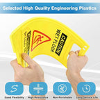 2 Pack Caution Wet Floor Sign, 17.5" Height, Bright Yellow, Double-Sided A-Frame Safety Caution Sign Commercial, Bilingual Caution Message