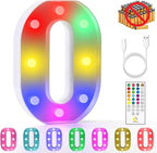 mooncow Rechargeable Light Up Letters,Colorful Marquee Letters with Remote,Gift Wrap Gifts,Bedroom Home Bar Party Decor (O)