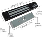 Visionis VS-VISML300LED-BL Indoor 300lbs Black Electromagnetic Lock with LED Sensor for Door Access Control