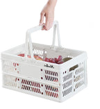 Plastic crates for storage,plastic baskets for organizing,14.96inch* 9.84inch* 7.87inch,Foldable Shopping crate with Handles,collapsible storage crate,basket for car Garden Kitchen,Bathroom,office