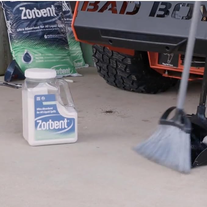 Zorbent Oil Spill Absorbent | 1 Cu Ft Bag Absorbs up to 6 Gallons of Liquid. Replaces 98 lbs of Clay. Non-Toxic, Low-Dust, with Cleaning Agent. For Fast Industrial Spill Cleanup.