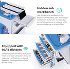 Medical Rolling Crash Cart with Wheels-CPR Board, IV Pole, O2 Holder, Trash Bin, Silent Casters,Drawers with Dividers, Emergency Cart for Clinic, Hospital, Nursing Center