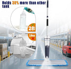 24" Dry mops for Floor Cleaning, Microfiber mop Spray System, Commercial Heavy-Duty Wet mops with 28oz Big Tank, 2 Washable Pads for Lobby, Pool, Factory, Office, Warehouse, Concert, Library (1)