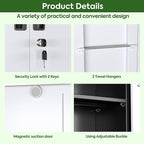 Broom Closet Storage Cabinet with Wheels and Pegboard, Metal Garage Storage Cabinet with Magnetic Doors,Adjustable Shelves for Garage Home Office,Required Assembly,Black and White,71"H×15.75"D×31.5"W