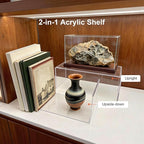 Large Acrylic Risers 4 Pcs - 5mm Thick Clear Display Risers (12.4″ x 5″ x 5″) for Perfume Organizer, Collectibles, Figures, Jewelry & Retail Showcase
