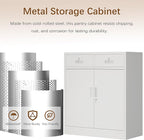 Metal Storage Cabinet, 36 Inch Tall Metal Storage Cabinet with Doors and Shelves, Pantry Cabinets with Drawer for Kitchen Storage, Garage Cabinet for Living, Dining Room, Assemble Required.