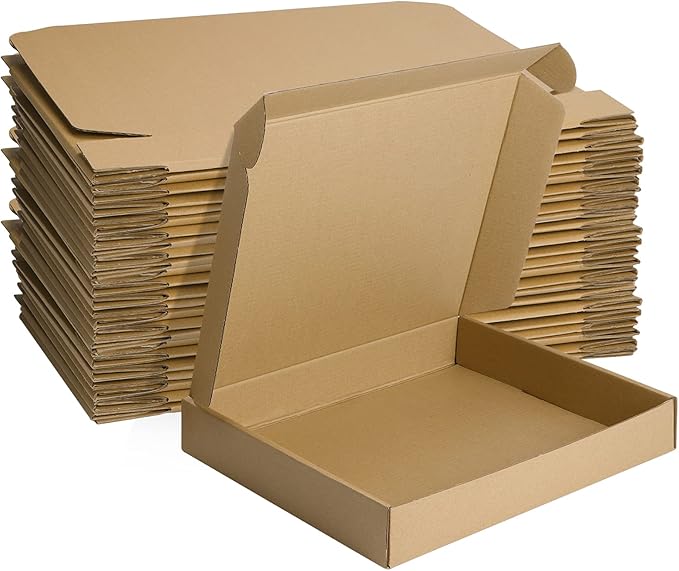 MEBRUDY 13x10x2 Inches Shipping Boxes Pack of 25, Small Corrugated Cardboard Box for Mailing Packing Literature Mailer