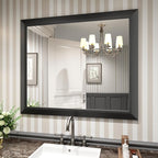Amorho Bathroom Mirror Black, 40X36 Inch Thick Metal Framed Wall Mirrors for Vanity, Bedroom, Living Room, Entryway, Rectangle Wall-Mounted Mirrors(Horizontal/Vertical).