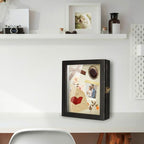 TJ.MOREE Shadow Box for Flowers 8 x 10 Shadowbox Display Case Picture Frame with Glass Window Door Wedding Bouquet Memorabilia Medals Military Photos Memory Box for Keepsakes - Rustic Black