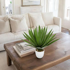 Fake Agave Plants 16 inch Tall Artificial Yucca Plants in White Pot Faux Agave Plant Realistic Fake Plant for Home Decor Office Table Living Room Desk Bathroom Dining Centerpieces Balcony Decor