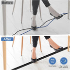 Floor Cord Cover Self Adhesive Cord Hider Floor Extension Cord Covers for Floor Power Cord Protector Cable Management Prevent Cable Trips Cable Cavity 0.47" W x 0.27" H (Black, 3.3Ft)