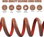 Floor Cord Cover Self Adhesive Cord Hider,3.3FT Cable Management, Extension Strip Protector for Wires, Prevent Cable Trips for Offices, Gyms, Exhibitions Cavity:0.47"(W) x0.35(H) Wood Red Teak