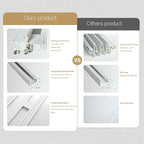 48X79in Frosted Acrylic Glass PVC Accordion Folding Door for Closet,Multifold Interior Door with Installation Hardware,Includes Handle and Latch,White Beech