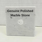 Genuine Marble Trophy Base – Polished Beveled Display Stand with Center Hole, 3/4" Thick, Multiple Sizes for Awards, Crafts & 3D Prints (White Marble, 2x2 inch)
