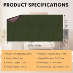 Marine Carpet,6 FT x 14 FT Olive Green Indoor Outdoor Carpet 0.2" Thick with Water-Proof TPE Backing, Non-Slide for Home, Patio, Porch, Deck