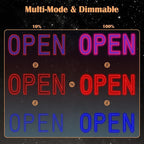 LED Open Sign for Business, exTopGoal 30"x10" Large Ultra Bright Open Signs with Remote Control, Dimmable Window Sign for Store Shop Storefront - Red&Blue