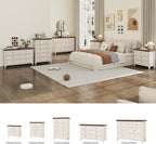 BLANKSPACE Dresser for Bedroom, 3 Drawer Dresser, Modern 3 Chest of Drawers, Farmhouse Storage Cabinet with 3 Drawers for Home Office, Dining Room, Antique White