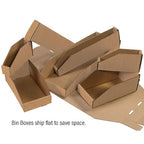 Aviditi Corrugated Cardboard Storage Bins, 6"x 12"x 4 1/2", Kraft, Pack of 50, for Warehouse, Garage and Home Organization