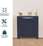 Sunnydaze Plastic Garage Storage Cabinet with Adjustable Shelf - 25.5" H - Garage, Office, Home, Laundry Room - Charcoal