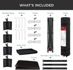 Best Choice Products 10x10ft Easy Pop Up Canopy w/Side Wall, 10 Pockets, Portable Carrying Case, 1-Button Setup, 4 Weight Bags - Black