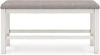 Signature Design by Ashley Robbinsdale 49" Counter Height Dining Bench, Antique White