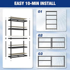WORKPRO 2180LBS Garage Shelving Unit, Heavy Duty 5-Tier Adjustable Storage Shelf, Shelving Units and Storage for Kitchen, Basement or Pantry, 35.4”Wx15.7”Dx72”H, Black