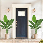 Birds of Paradise Plant Artificial, 4FT Fake Plants Faux Banana Leaf Tree with 9 Banana Leaves, Lifelike Tall Fake Tropical Palm Indoor Silk Floor Plant in Black Pot for House,Office,Room,Home Decor