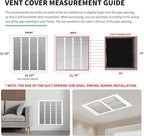 20x20 Return Air Grille(Duct Opening Size),Air Return Vent Cover,Flat Vent Cover,Rejillas De Aire Acondicionado para Casa,Return Air Grilles,Outer Dimensions:21.75"Wx21.75"H(20"Wx20"H, Duct Opening)