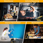 30 Watts LED Work Light, 3600 Lumens Outdoor Flood Light with 16ft Cord & Switch, IP66 Waterproof Portable Working Lighting with Stand, 5000K Dayight Worklight for Job Site Garage Workshop