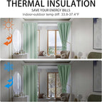 JIUZHEN Blackout Curtains for Bedroom - Thermal Insulated Noise Reducing Privacy Short Curtain for Living Room, Set of 2 Panels with Tiebacks, 52 x 54 inches Long,Sage Green