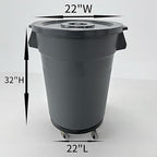 32 Gallon Outdoor Trash Can with Lid and Wheel, Sturdy Handle Rolling Trash Can for Outdoor, Garage, Backyard and Patio