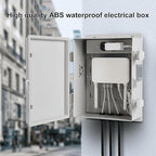 Outdoor Electrical Junction Box, ABS Water Resistant Enclosure with Internal Mounting Panel & Hinged Cover (13" H* 9.2" L* 4.6" W & Outlet)