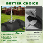 Umbrella Base Water Weight Set of 2, Patio Fillable Water Bags for Weight, Heavy Duty Furniture Outdoor Weights to Hold Down Umbrella Stand Patio Garden Backyard Black (2-PCS)